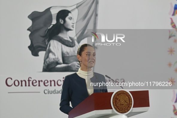 Mexico's President Claudia Sheinbaum Pardo speaks about sending three secondary laws of the Judiciary to the Mexican congress, as well as th...