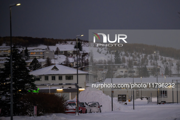 Panoramic view of the town of Husavik in Iceland on November 19, 2024. 