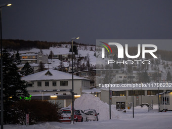 Panoramic view of the town of Husavik in Iceland on November 19, 2024. (