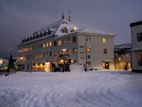 A snowplow cleans the streets in the town of Husavik, Iceland, on November 19, 2024. (