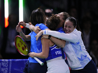 MALAGA, SPAIN - NOVEMBER 20: Jasmine Paolini and her teammates of Italy celebrate the victory after winners the Billie Jean King Cup Finals...