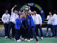 MALAGA, SPAIN - NOVEMBER 20: Jasmine Paolini and her teammates of Italy celebrate the victory after winners the Billie Jean King Cup Finals...