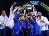 MALAGA, SPAIN - NOVEMBER 20: Jasmine Paolini and her teammates of Italy celebrate the victory after winners the Billie Jean King Cup Finals...