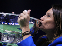 MALAGA, SPAIN - NOVEMBER 20:  Tathiana Garbin captain of Italy celebrates the victory after winners the Billie Jean King Cup Finals at Palac...