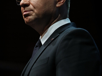 In Krakow, Poland, on November 17, 2024, President of the Republic of Poland Andrzej Duda attends the Gala of the 35th Anniversary of the Sc...