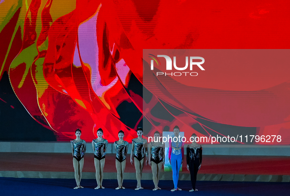 The Chinese Rhythmic Gymnastics team participates in the opening ceremony of the International Rhythmic Gymnastics Tournament ''Sky Grace 20...