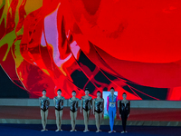 The Chinese Rhythmic Gymnastics team participates in the opening ceremony of the International Rhythmic Gymnastics Tournament ''Sky Grace 20...