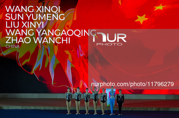 The Chinese Rhythmic Gymnastics team participates in the opening ceremony of the International Rhythmic Gymnastics Tournament ''Sky Grace 20...