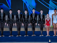 The Kazakhstan Rhythmic Gymnastics team participates in the opening ceremony of the International Rhythmic Gymnastics Tournament ''Sky Grace...