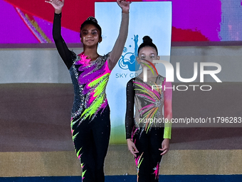 The Qatar Rhythmic Gymnastics team participates in the opening ceremony of the International Rhythmic Gymnastics Tournament ''Sky Grace 2024...