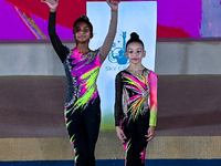 The Qatar Rhythmic Gymnastics team participates in the opening ceremony of the International Rhythmic Gymnastics Tournament ''Sky Grace 2024...