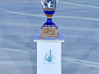 The Sky Grace trophy is on display during the opening ceremony of the International Rhythmic Gymnastics Tournament ''Sky Grace 2024'' at Asp...