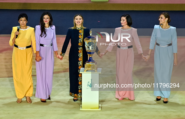 Olympic champion and President of the International Association Sky Grace, Alina Kabayeva, participates in the opening ceremony of the Inter...