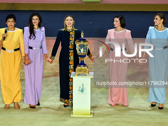 Olympic champion and President of the International Association Sky Grace, Alina Kabayeva, participates in the opening ceremony of the Inter...