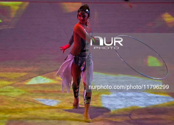 An artist performs at the opening ceremony of the International Rhythmic Gymnastics Tournament ''Sky Grace 2024'' at Aspire Zone Foundation...