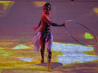 An artist performs at the opening ceremony of the International Rhythmic Gymnastics Tournament ''Sky Grace 2024'' at Aspire Zone Foundation...