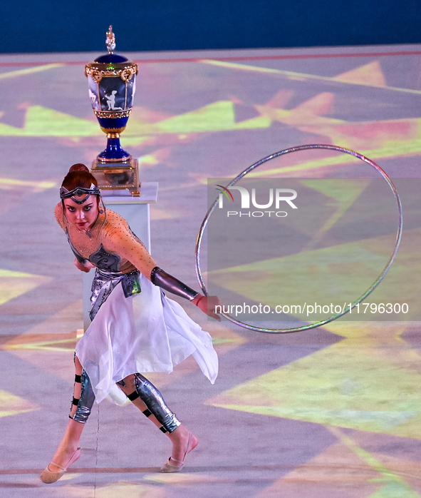 An artist performs at the opening ceremony of the International Rhythmic Gymnastics Tournament ''Sky Grace 2024'' at Aspire Zone Foundation...