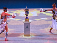 Artists perform at the opening ceremony of the International Rhythmic Gymnastics Tournament ''Sky Grace 2024'' at Aspire Zone Foundation in...