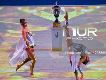 Artists perform at the opening ceremony of the International Rhythmic Gymnastics Tournament ''Sky Grace 2024'' at Aspire Zone Foundation in...