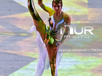 An artist performs at the opening ceremony of the International Rhythmic Gymnastics Tournament ''Sky Grace 2024'' at Aspire Zone Foundation...