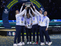 MALAGA, SPAIN - NOVEMBER 20: Jasmine Paolini and her teammates of Italy celebrate the victory after winners the Billie Jean King Cup Finals...