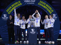 MALAGA, SPAIN - NOVEMBER 20: Jasmine Paolini and her teammates of Italy celebrate the victory after winners the Billie Jean King Cup Finals...