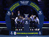 MALAGA, SPAIN - NOVEMBER 20: Jasmine Paolini and her teammates of Italy celebrate the victory after winners the Billie Jean King Cup Finals...