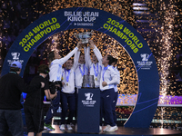 MALAGA, SPAIN - NOVEMBER 20: Jasmine Paolini and her teammates of Italy celebrate the victory after winners the Billie Jean King Cup Finals...