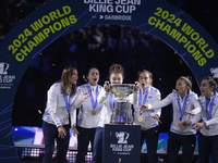 MALAGA, SPAIN - NOVEMBER 20: Jasmine Paolini and her teammates of Italy celebrate the victory after winners the Billie Jean King Cup Finals...