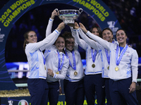 MALAGA, SPAIN - NOVEMBER 20: Jasmine Paolini and her teammates of Italy celebrate the victory after winners the Billie Jean King Cup Finals...