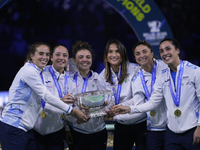 MALAGA, SPAIN - NOVEMBER 20: Jasmine Paolini and her teammates of Italy celebrate the victory after winners the Billie Jean King Cup Finals...