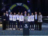 MALAGA, SPAIN - NOVEMBER 20: Jasmine Paolini and her teammates of Italy celebrate the victory after winners the Billie Jean King Cup Finals...