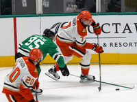 Radko Gudas #7 of the Anaheim Ducks skates on the ice with the puck against the Dallas Stars during the NHL regular season match at the Amer...