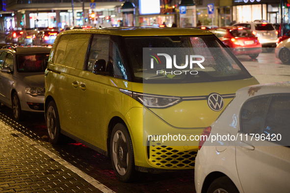 A VW ID.Buzz EV van is seen in Warsaw, Poland on 20 November, 2024. 