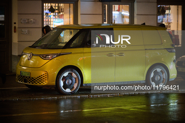 A VW ID.Buzz EV van is seen in Warsaw, Poland on 20 November, 2024. 