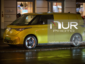 A VW ID.Buzz EV van is seen in Warsaw, Poland on 20 November, 2024. (