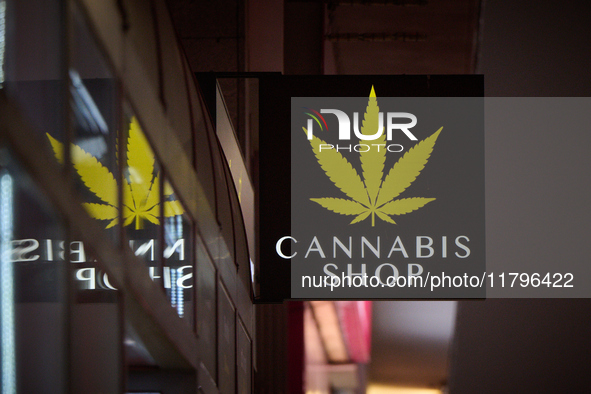 A cannabis shop is seen in Warsaw, Poland on 20 November, 2024. 