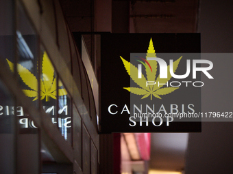 A cannabis shop is seen in Warsaw, Poland on 20 November, 2024. (