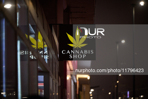 A cannabis shop is seen in Warsaw, Poland on 20 November, 2024. 