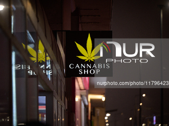 A cannabis shop is seen in Warsaw, Poland on 20 November, 2024. (