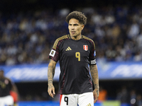 Peru's Paolo Guerrero looks on before the 2026 FIFA World Cup South American qualifiers football match between Argentina and Peru at the La...