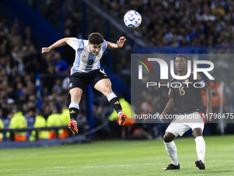 Julian Alvarez of Argentina plays during the 2026 FIFA World Cup South American qualifiers football match between Argentina and Peru at the...