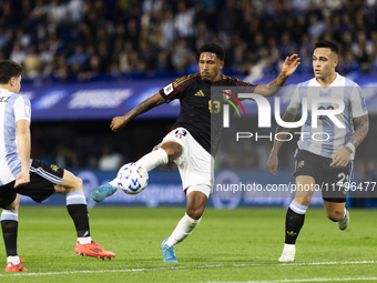 Jesus Castillo of Peru plays during the 2026 FIFA World Cup South American qualifiers football match between Argentina and Peru at the La Bo...