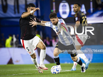 Argentina's Lionel Messi is in action during the 2026 FIFA World Cup South American qualifiers football match between Argentina and Peru at...