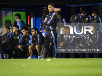 Argentina's coach Lionel Scaloni looks on during the 2026 FIFA World Cup South American qualifiers football match between Argentina and Peru...