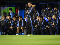 Argentina's coach Lionel Scaloni looks on during the 2026 FIFA World Cup South American qualifiers football match between Argentina and Peru...