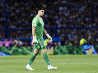 Emiliano Martinez of Argentina looks on during the 2026 FIFA World Cup South American qualifiers football match between Argentina and Peru a...