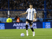 Leonardo Balerdi plays during the 2026 FIFA World Cup South American qualifiers football match between Argentina and Peru at the La Bomboner...