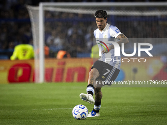 Rodrigo De Paul plays during the 2026 FIFA World Cup South American qualifiers football match between Argentina and Peru at the La Bombonera...