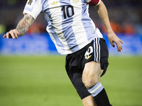 Argentina's Lionel Messi is in action during the 2026 FIFA World Cup South American qualifiers football match between Argentina and Peru at...